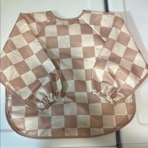 Kids Tiny Twinkle Checkered Bib - Cream and Tan